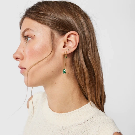 TOUS Արծաթյա 18K Ոսկեպատ Ականջօղ/015433570