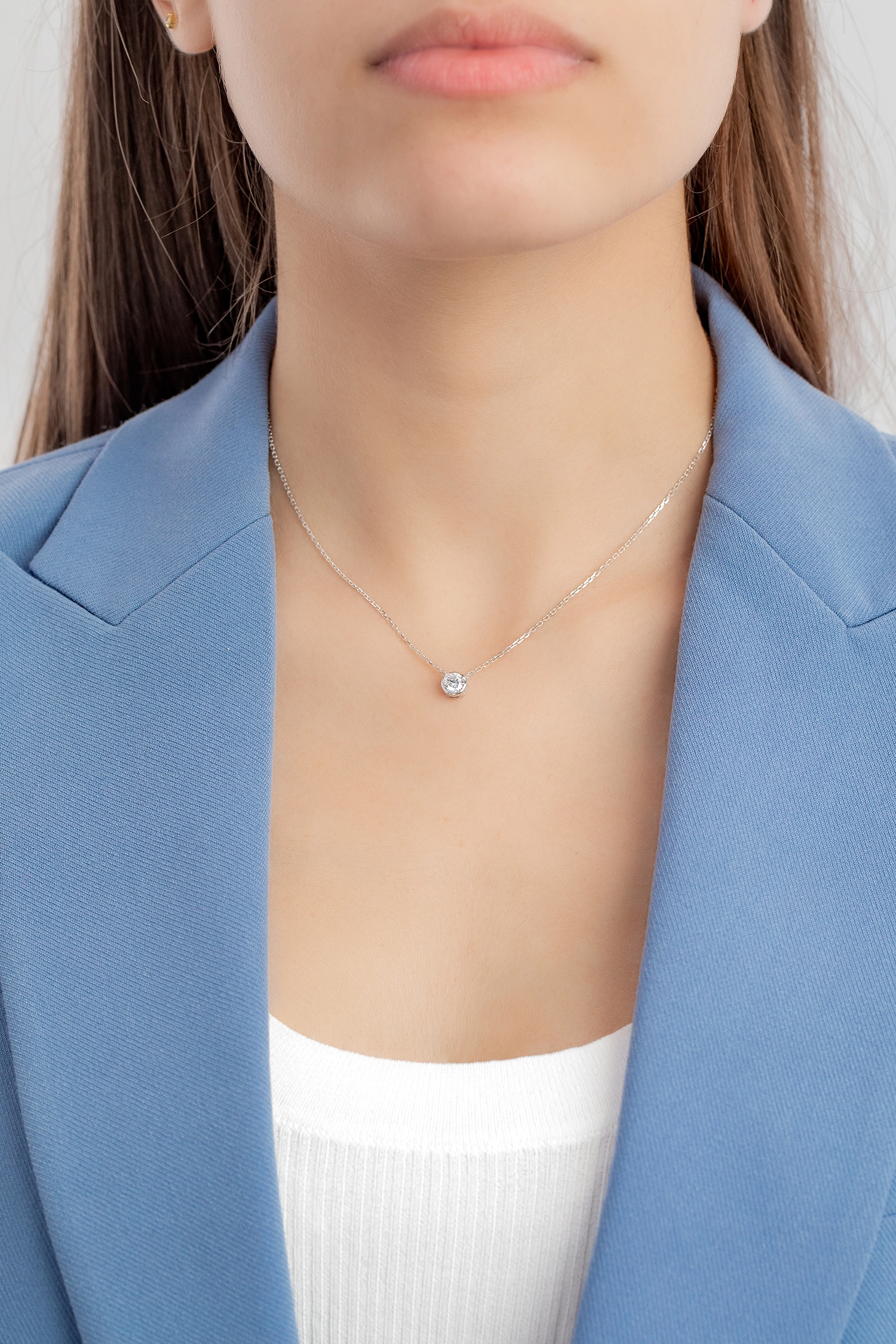 L'atelier Precieux Silver Necklace/ 87147040