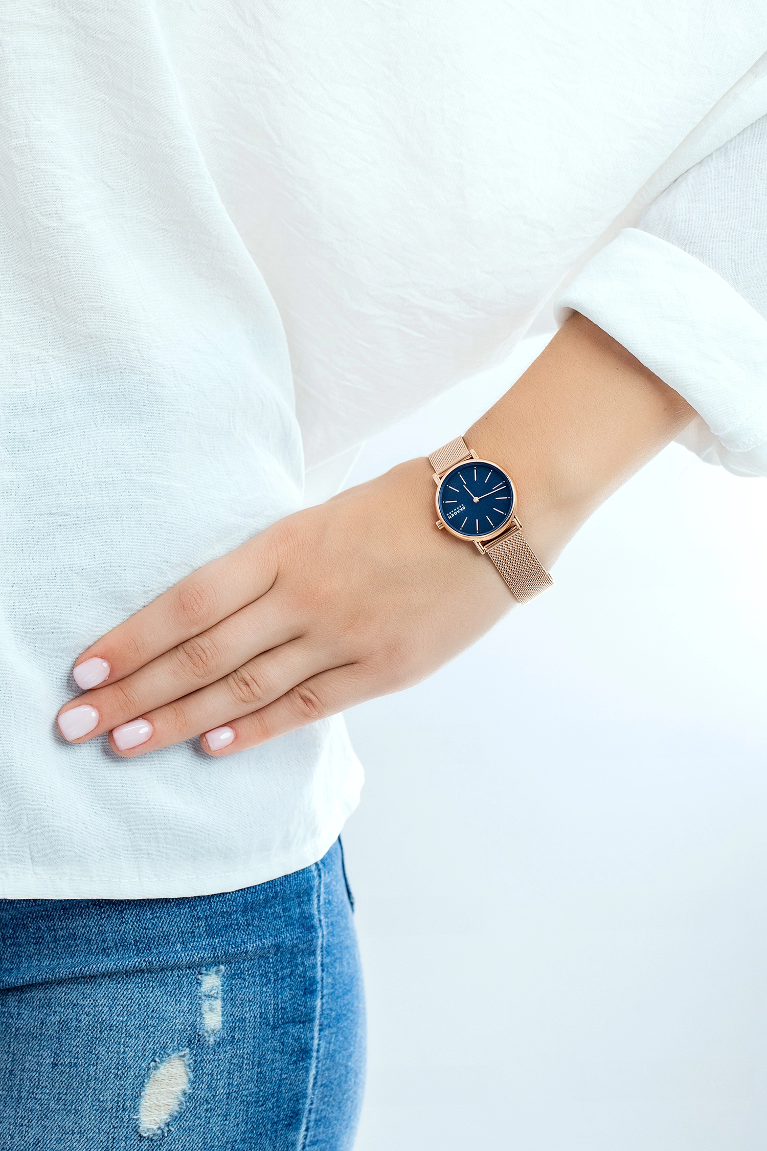 Skagen Anita SKW2862 - Orologio Da Donna Analogico Al Quarzo, Cassa Acciaio 30mm, Quadrante Madreperla E Cinturino Argento
