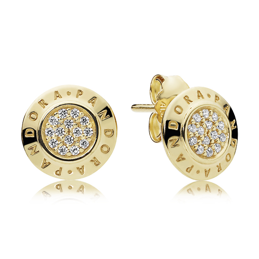 Pandora stud earrings gold hotsell