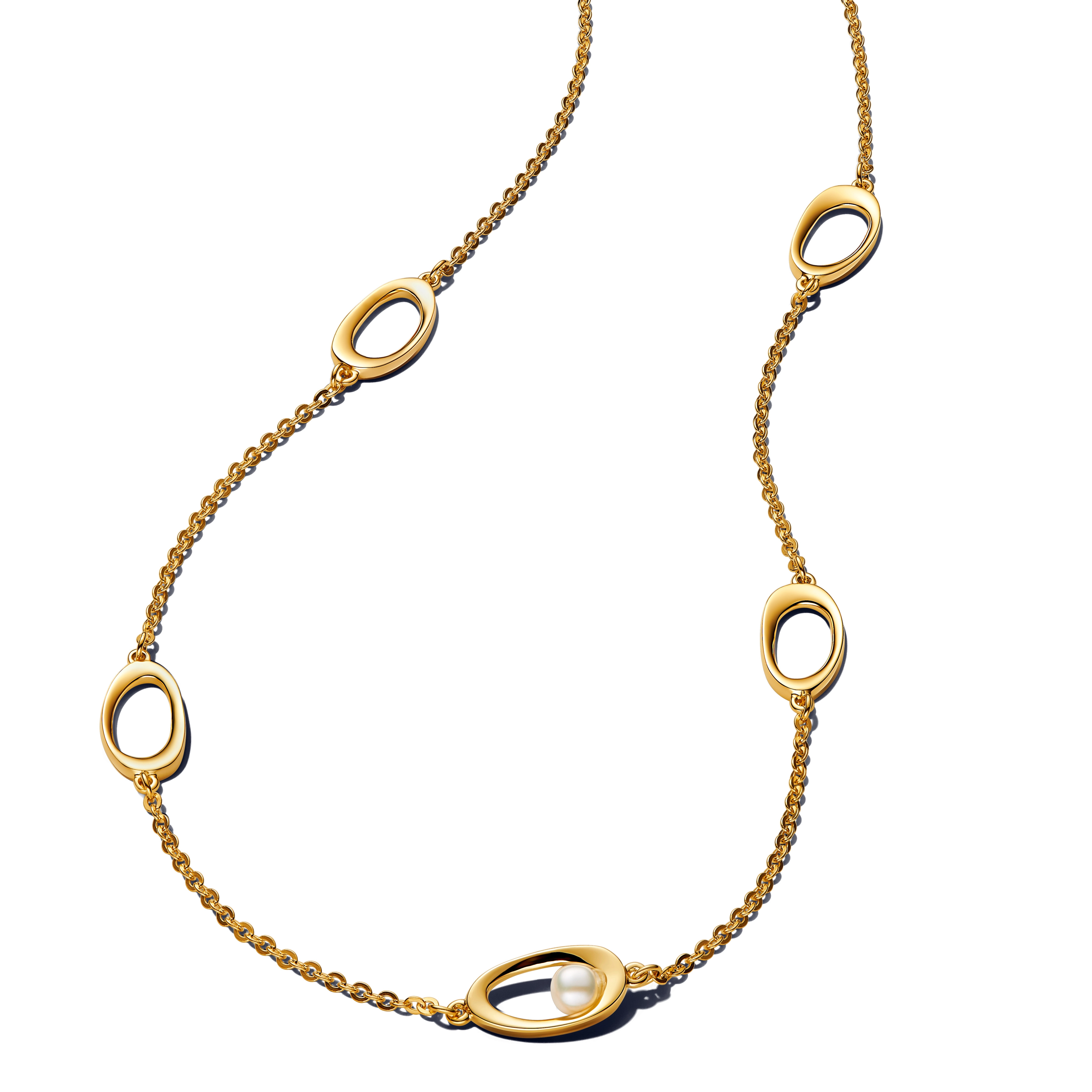 PANDORA Moments 14K Gold Plated Silver Necklace/ 363883C01-45