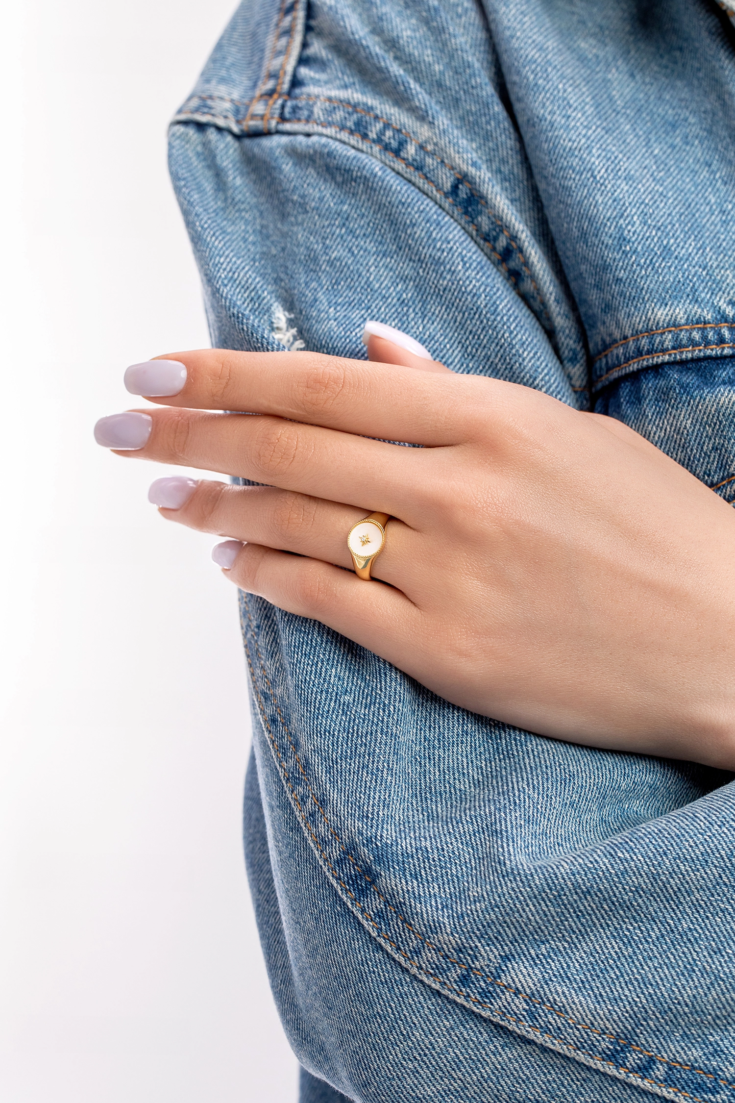 Ania Haie 14K Ոսկեպատ Արծաթյա Մատանի/ R022-01G