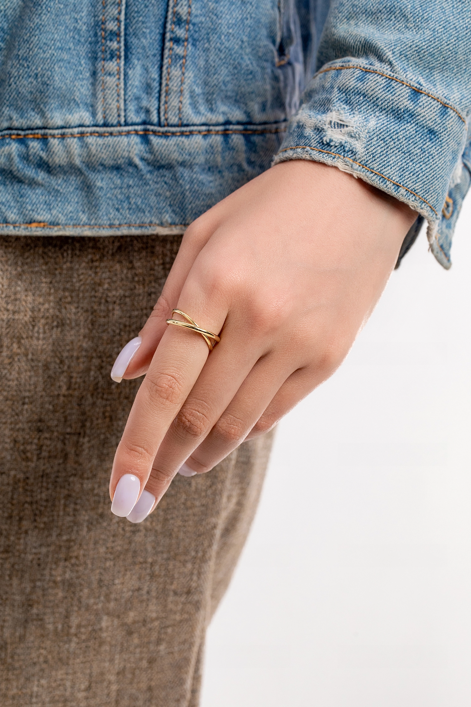 Ania Haie 14K Ոսկեպատ Արծաթյա Մատանի/ R002-01G-56