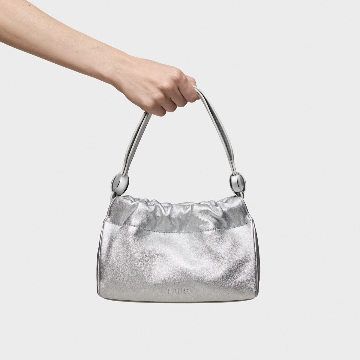 LEA.COT,HANDBAG XS.T GLOSS SILVER