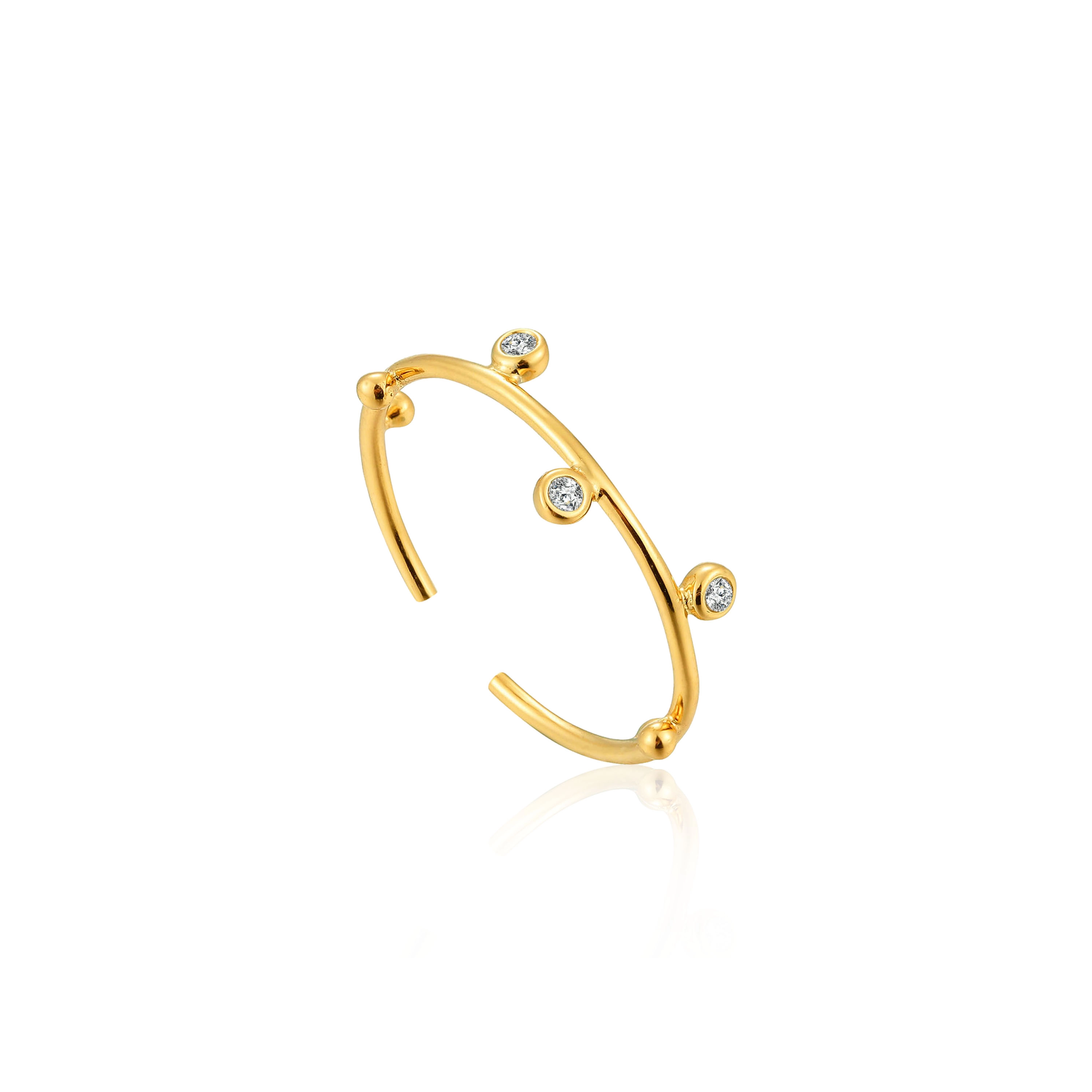 Ania Haie 14K Ոսկեպատ Արծաթյա Մատանի/ R003-02G