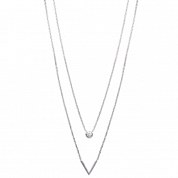 NECKLACE SILVER 925 RHODIUM PLATED CZ 
