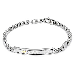 Bracelet with chain in stainless steel and 18Kt go