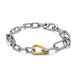 Sterling silver and 14k gold-plated link bracelet