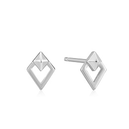 Silver Spike Diamond Stud Earrings /E025-08H