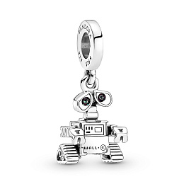 Disney Pixar Wall-E sterling silver dangle with glitter, red and black enamel