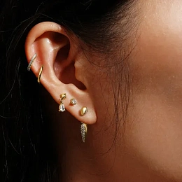 Ania Haie 14K Ոսկեպատ Արծաթյա Ականջօղ/ E069-03T