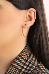 LOOP EARRINGS SILVER 925 RHODIUM  PLATED 