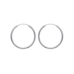 LOOP EARRINGS SILVER 925 RHODIUM  PLATED 