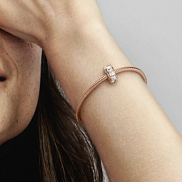 PANDORA Rose Серебряный шарм с покрытием 14К розового золота/ 780046C01