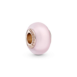 Pandora Rose charm with frosted pinkMurano glass /789421C00