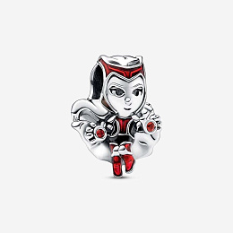 Marvel Scarlet Witch sterling silver charm with salsa red crystal, transparent red, cerise and black
