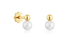 18KT GOLD EARRING BABY BALL PEARL