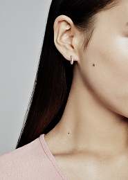 Pandora Rose hoop earrings with clearcubic zirconi