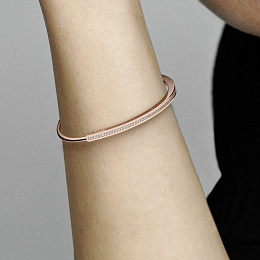 PANDORA Signature 14K Rose Gold Plated Silver Bracelet/ 582313C01-2