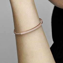 PANDORA Signature 14K Վարդագույն ոսկու պատվածքով Արծաթյա Թևնոց/ 582313C01-2
