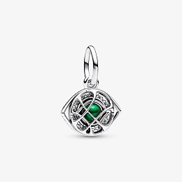 Marvel Doctor Strange Agamotto eye sterling silver dangle with royal green crystal