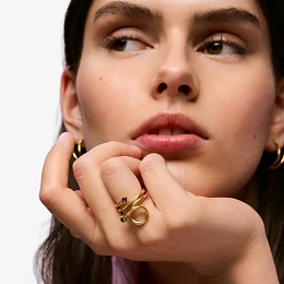 TOUS Кольцо из серебра с 18K позолотой/ 1004612414
