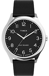 Men's Easy Reader 40mm Silver-tone Case Black Dial