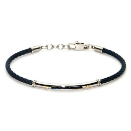 Cable bracelet in black PVD stainless steel and go