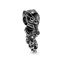 Marvel Black Panther sterling silver charm with black enamel