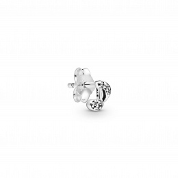 Musical note sterling silver stud earring withclea