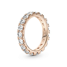 PANDORA Rose 14K Rose Gold Plated Silver Ring/ 180050C01-56