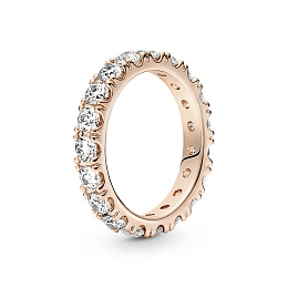 PANDORA Rose 14K Rose Gold Plated Silver Ring/ 180050C01-56