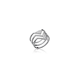 RING   SILVER 925 RHODIUM PLATED CZ