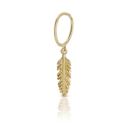 Feather Pendant Lobe Single Earring with new Flexi
