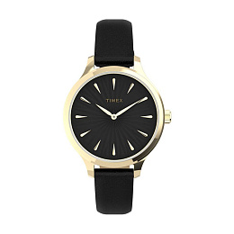 Peyton Gold-tone Case and Black Strap with Black D