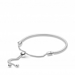 Snake chain silver bracelet with clearcubic zircon