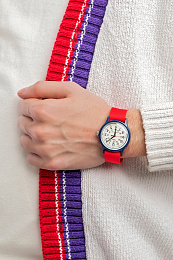 MK1 Resin 36mm Blue Case Red Fabric Strap