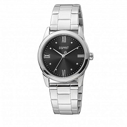 ESPRIT Women Watch, Silver Color Case, Black Dial,