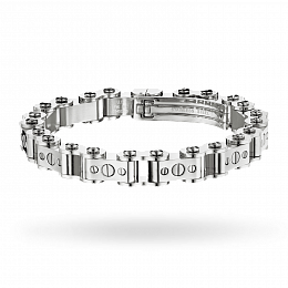 Thick Silver Bicycle Bracelet / All Steel