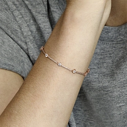 PANDORA Moments серебряный браслет с покрытием 14К розового золота/ 589217C01-18