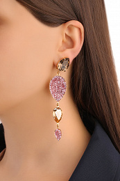 Earrings Gold Plated - Pink/Greige/Gold