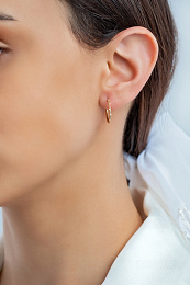 14KT Gold Stargazer Natural Diamond Hoop Earrings
