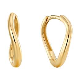 14KT Gold Magma Huggie Hoop Earrings