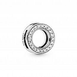 Sterling silver clip with clear cubic zirconia