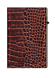 Wallet CLICK & SLIDE Sleek Croco Brown/Silver
