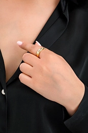 Ania Haie 14K Ոսկեպատ Արծաթյա Մատանի/ R041-02G-W