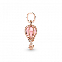 Hot air ballon Pandora Rose dangle with fairytale pink crystal andclear cubic zirconia