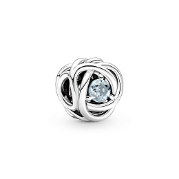 Sterling silver charm with sea aqua blue crystal/Серебряный шарм с синим кристаллом