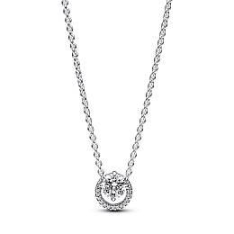 Sterling silver collier with clear cubic zirconia