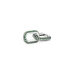 Sterling silver double link with jolly green crystal /799660C01